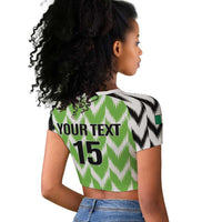 Custom Nigeria Football Raglan Cropped T shirt Go Champions Super Eagles