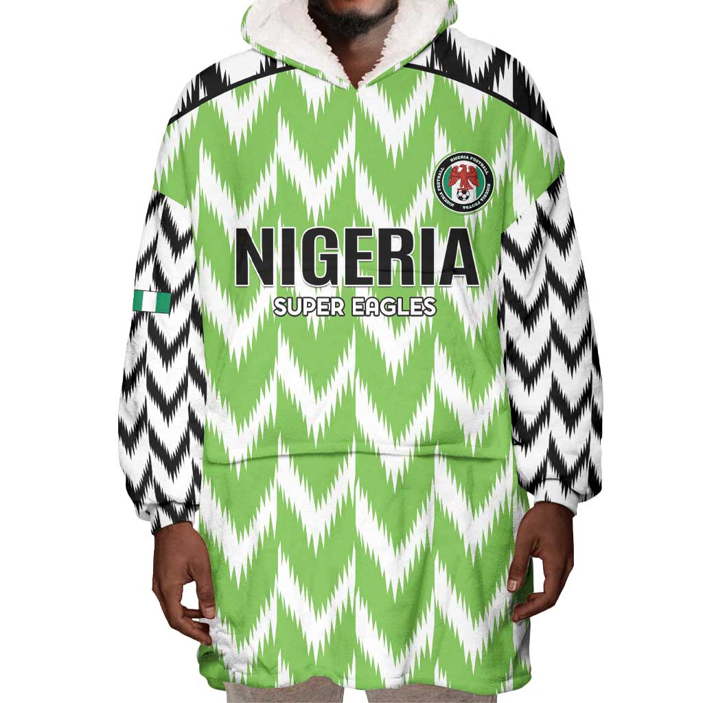 Custom Nigeria Football Wearable Blanket Hoodie Go Champions Super Eagles