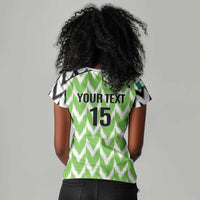 Custom Nigeria Football Women V-Neck T-Shirt Go Champions Super Eagles