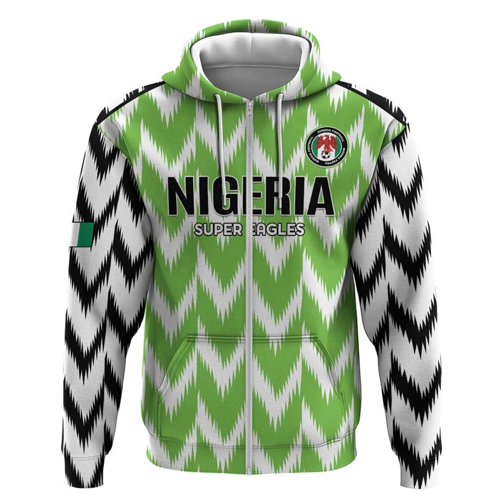 Custom Nigeria Football Zip Hoodie Go Champions Super Eagles