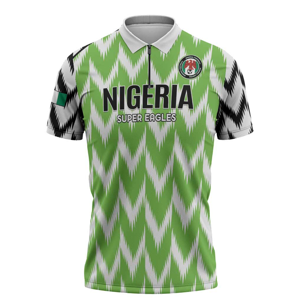 Custom Nigeria Football Zipper Polo Shirt Go Champions Super Eagles