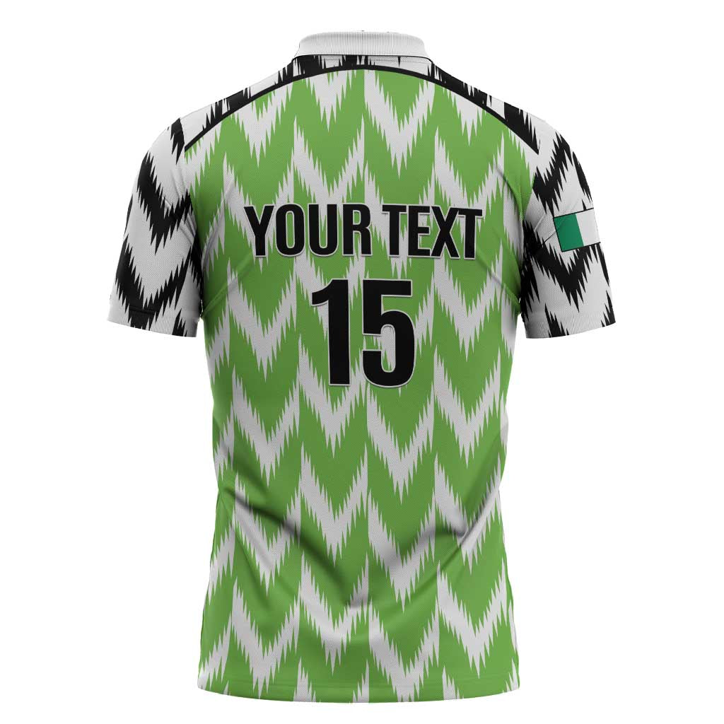 Custom Nigeria Football Zipper Polo Shirt Go Champions Super Eagles
