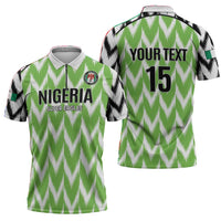 Custom Nigeria Football Zipper Polo Shirt Go Champions Super Eagles