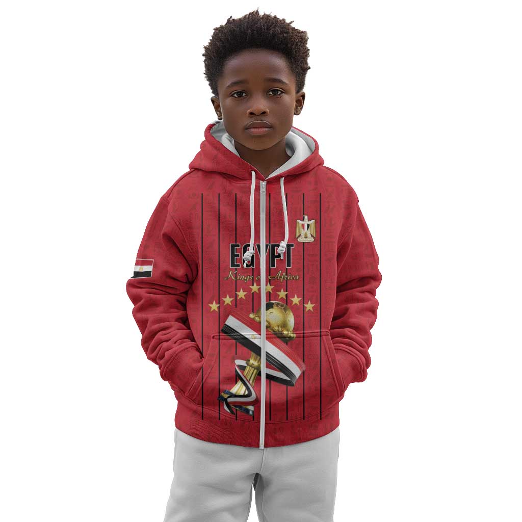 Custom Egypt Football Kid Hoodie Kings of Africa Champions