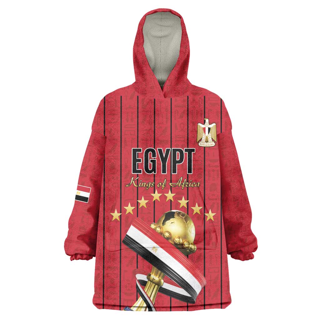 Custom Egypt Football Kid Wearable Blanket Hoodie Kings of Africa Champions
