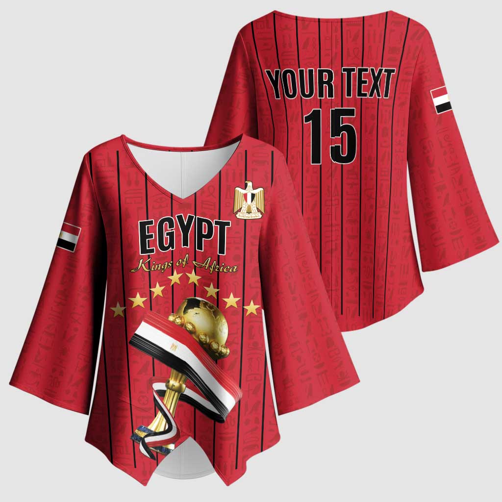 Custom Egypt Football Kimono Sleeve Blouse Kings of Africa Champions