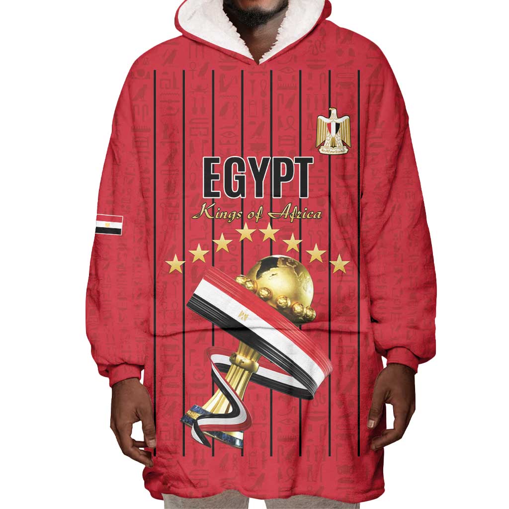 Custom Egypt Football Wearable Blanket Hoodie Kings of Africa Champions