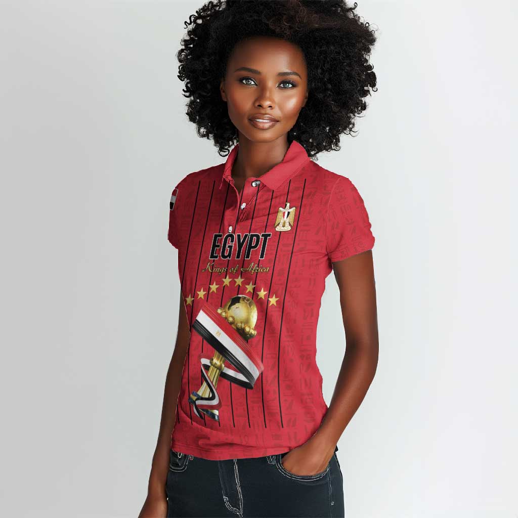 Custom Egypt Football Women Polo Shirt Kings of Africa Champions