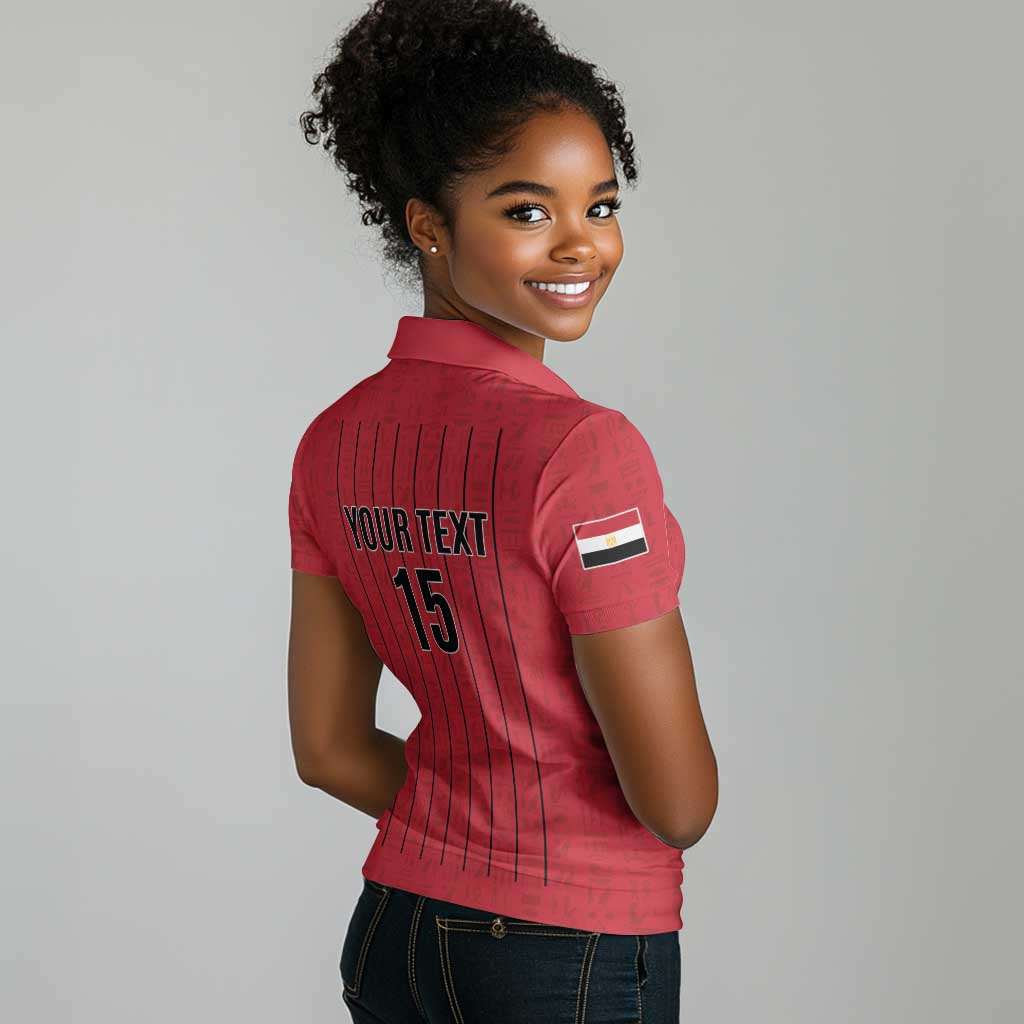 Custom Egypt Football Women Polo Shirt Kings of Africa Champions