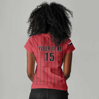 Custom Egypt Football Women V-Neck T-Shirt Kings of Africa Champions