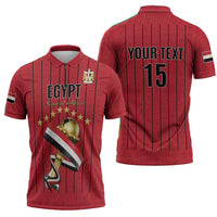 Custom Egypt Football Zipper Polo Shirt Kings of Africa Champions