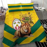 Togo Independence Day Bedding Set Lion With Coat Of Arms Kente Pattern