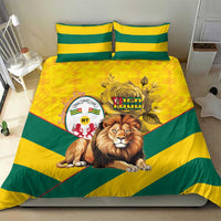 Togo Independence Day Bedding Set Lion With Coat Of Arms Kente Pattern