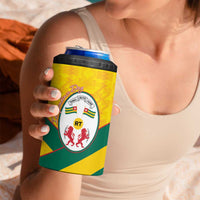 Togo Independence Day 4 in 1 Can Cooler Tumbler Lion With Coat Of Arms Kente Pattern