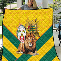 Togo Independence Day Quilt Lion With Coat Of Arms Kente Pattern