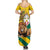 Togo Independence Day Summer Maxi Dress Lion With Coat Of Arms Kente Pattern