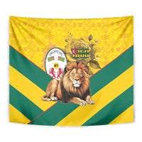 Togo Independence Day Tapestry Lion With Coat Of Arms Kente Pattern
