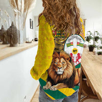 Togo Independence Day Women Casual Shirt Lion With Coat Of Arms Kente Pattern