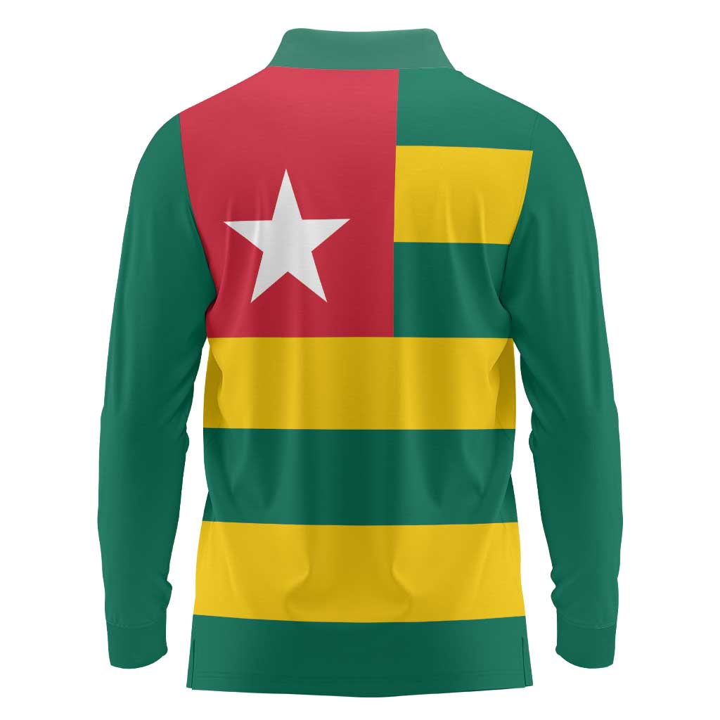 Togo Country Flag Long Sleeve Polo Shirt Togolese Independence