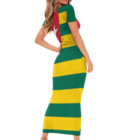 Togo Country Flag Short Sleeve Bodycon Dress Togolese Independence