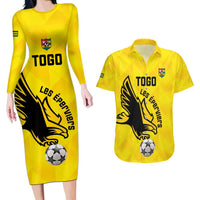 Custom Togo Football Couples Matching Long Sleeve Bodycon Dress and Hawaiian Shirt Come On Les Eperviers