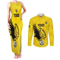 Custom Togo Football Couples Matching Tank Maxi Dress and Long Sleeve Button Shirt Come On Les Eperviers