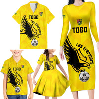 Custom Togo Football Family Matching Long Sleeve Bodycon Dress and Hawaiian Shirt Come On Les Eperviers