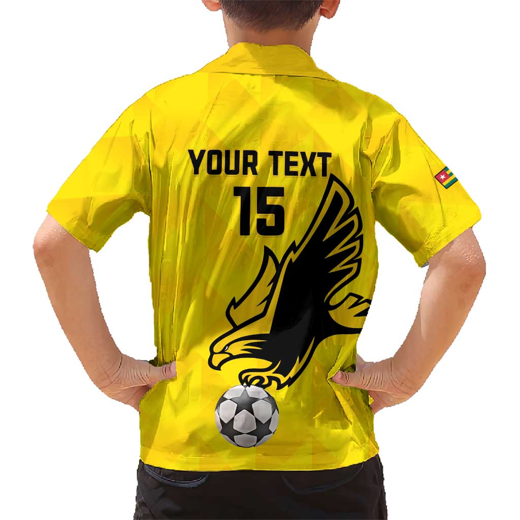 Custom Togo Football Family Matching Short Sleeve Bodycon Dress and Hawaiian Shirt Come On Les Eperviers