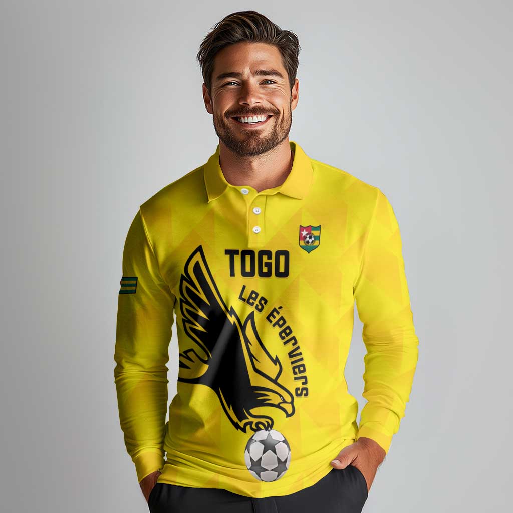 Custom Togo Football Long Sleeve Polo Shirt Come On Les Eperviers