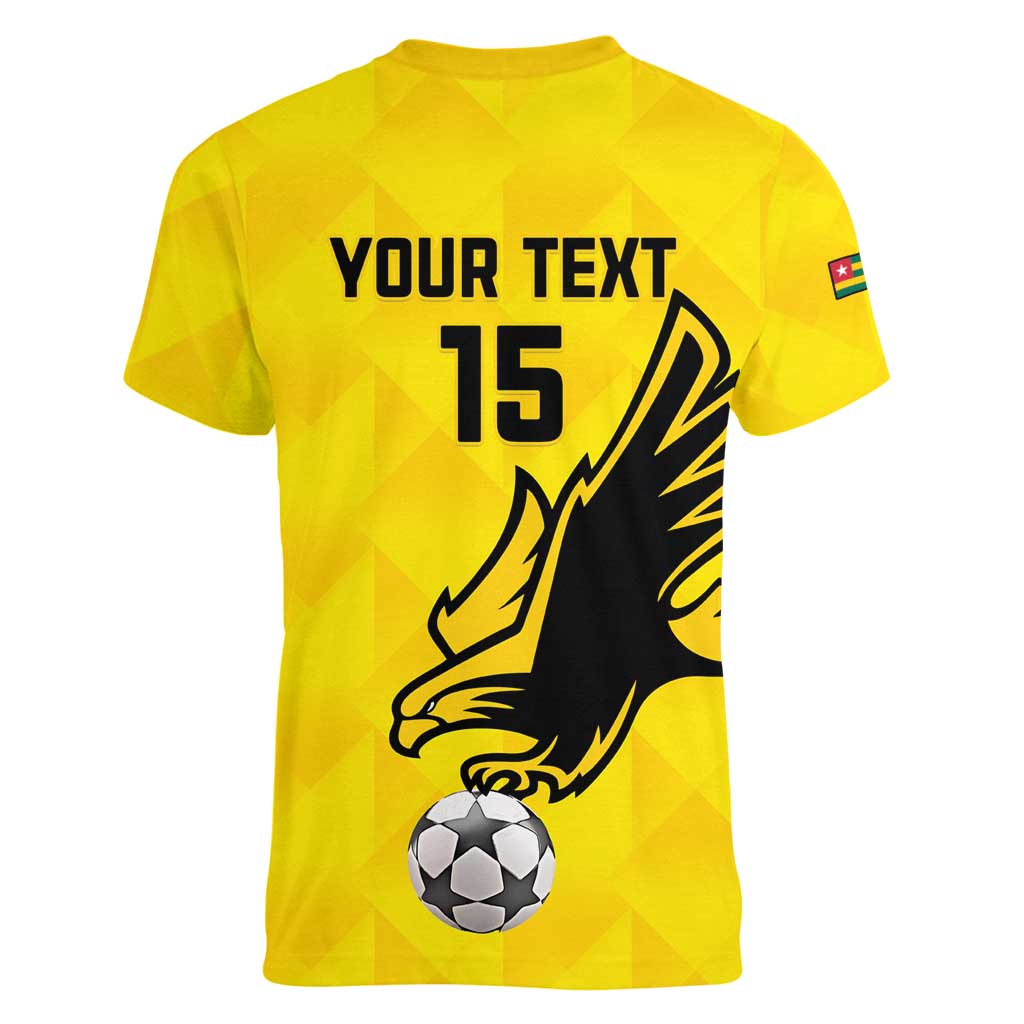 Custom Togo Football Women V-Neck T-Shirt Come On Les Eperviers