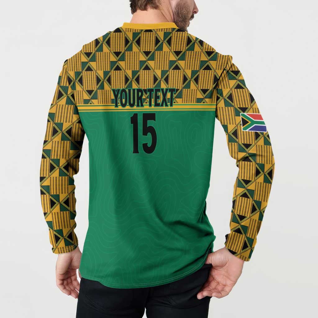 Custom South Africa Soccer Button Sweatshirt Go Champions