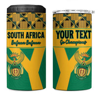Custom South Africa Soccer 4 in 1 Can Cooler Tumbler Go Champions