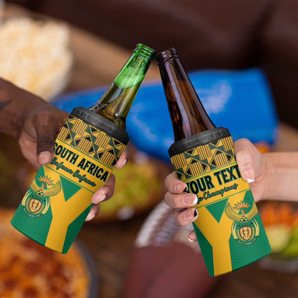 Custom South Africa Soccer 4 in 1 Can Cooler Tumbler Go Champions