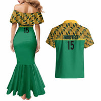Custom South Africa Soccer Couples Matching Mermaid Dress and Hawaiian Shirt Go Champions