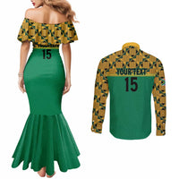 Custom South Africa Soccer Couples Matching Mermaid Dress and Long Sleeve Button Shirt Go Champions