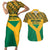 Custom South Africa Soccer Couples Matching Short Sleeve Bodycon Dress and Hawaiian Shirt Go Champions