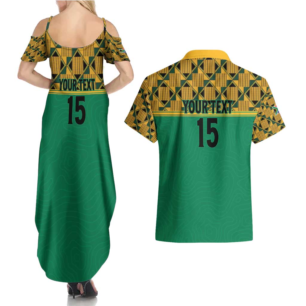 Custom South Africa Soccer Couples Matching Summer Maxi Dress and Hawaiian Shirt Go Champions