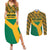 Custom South Africa Soccer Couples Matching Summer Maxi Dress and Long Sleeve Button Shirt Go Champions