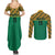 Custom South Africa Soccer Couples Matching Summer Maxi Dress and Long Sleeve Button Shirt Go Champions