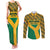 Custom South Africa Soccer Couples Matching Tank Maxi Dress and Long Sleeve Button Shirt Go Champions