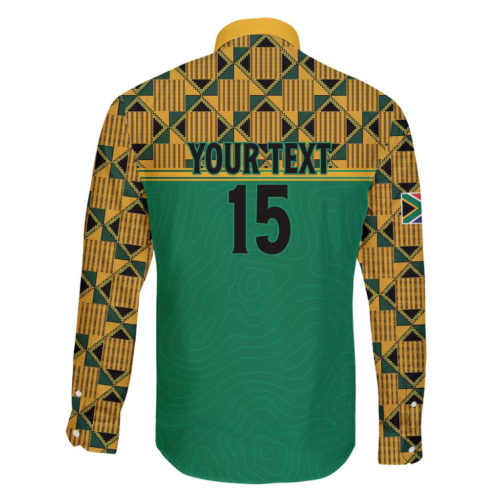 Custom South Africa Soccer Family Matching Long Sleeve Bodycon Dress and Hawaiian Shirt Go Champions
