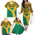 Custom South Africa Soccer Family Matching Off The Shoulder Long Sleeve Dress and Hawaiian Shirt Go Champions