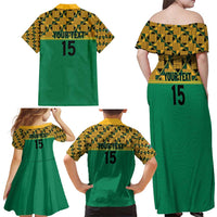 Custom South Africa Soccer Family Matching Off Shoulder Maxi Dress and Hawaiian Shirt Go Champions