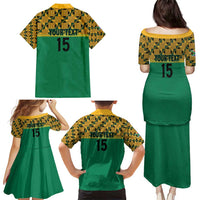 Custom South Africa Soccer Family Matching Puletasi and Hawaiian Shirt Go Champions