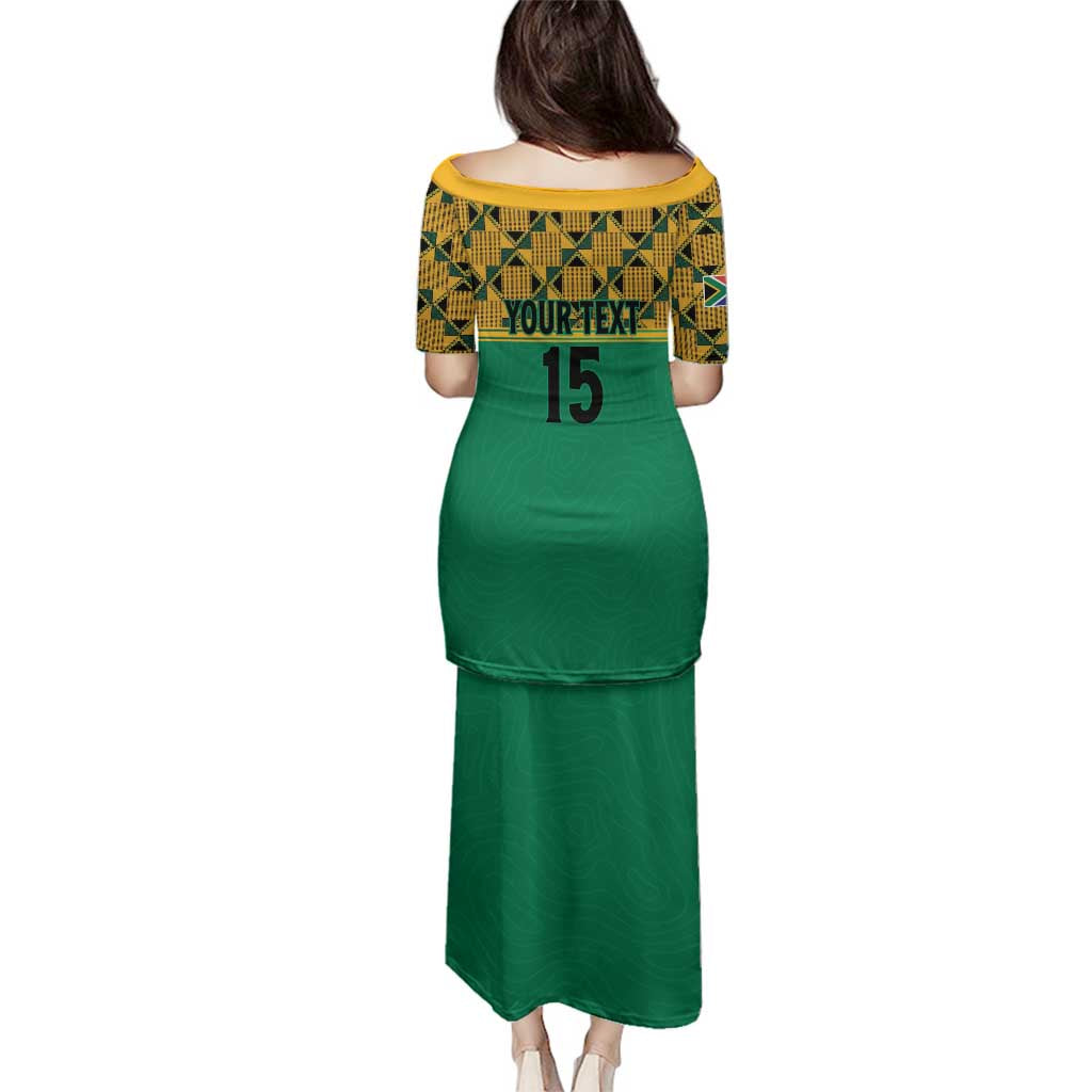 Custom South Africa Soccer Family Matching Puletasi and Hawaiian Shirt Go Champions