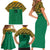Custom South Africa Soccer Family Matching Short Sleeve Bodycon Dress and Hawaiian Shirt Go Champions
