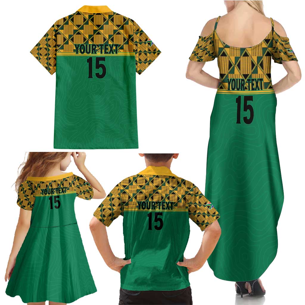 Custom South Africa Soccer Family Matching Summer Maxi Dress and Hawaiian Shirt Go Champions