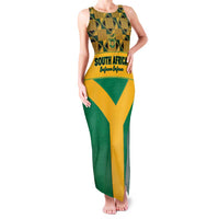 Custom South Africa Soccer Family Matching Tank Maxi Dress and Hawaiian Shirt Go Champions