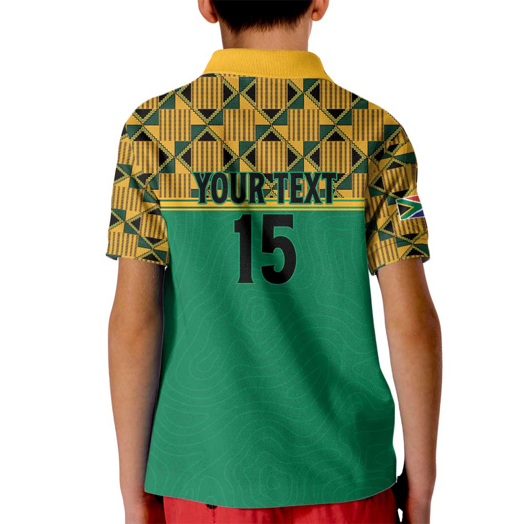 Custom South Africa Soccer Kid Polo Shirt Go Champions