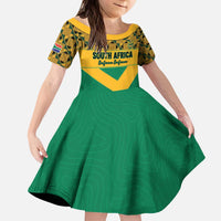 Custom South Africa Soccer Kid Short Sleeve Dress Go Champions